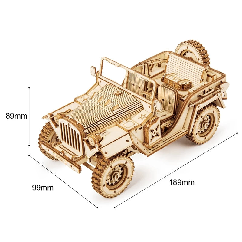 Vintage Army Jeep – 3D Wooden Model Kit