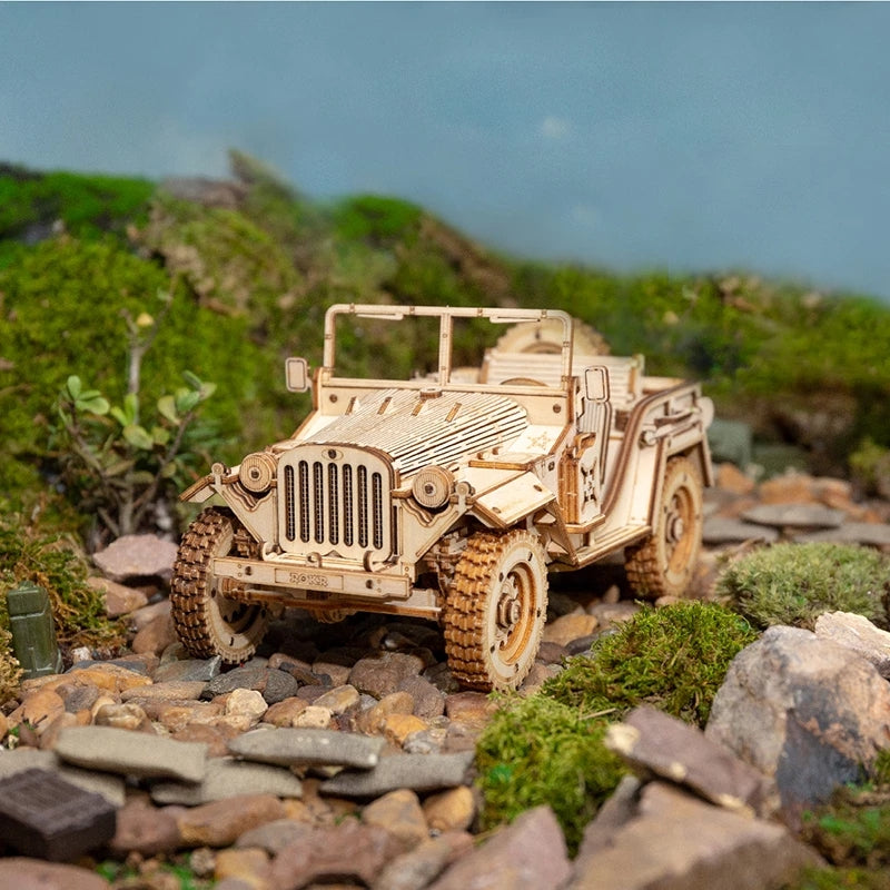 Vintage Army Jeep – 3D Wooden Model Kit