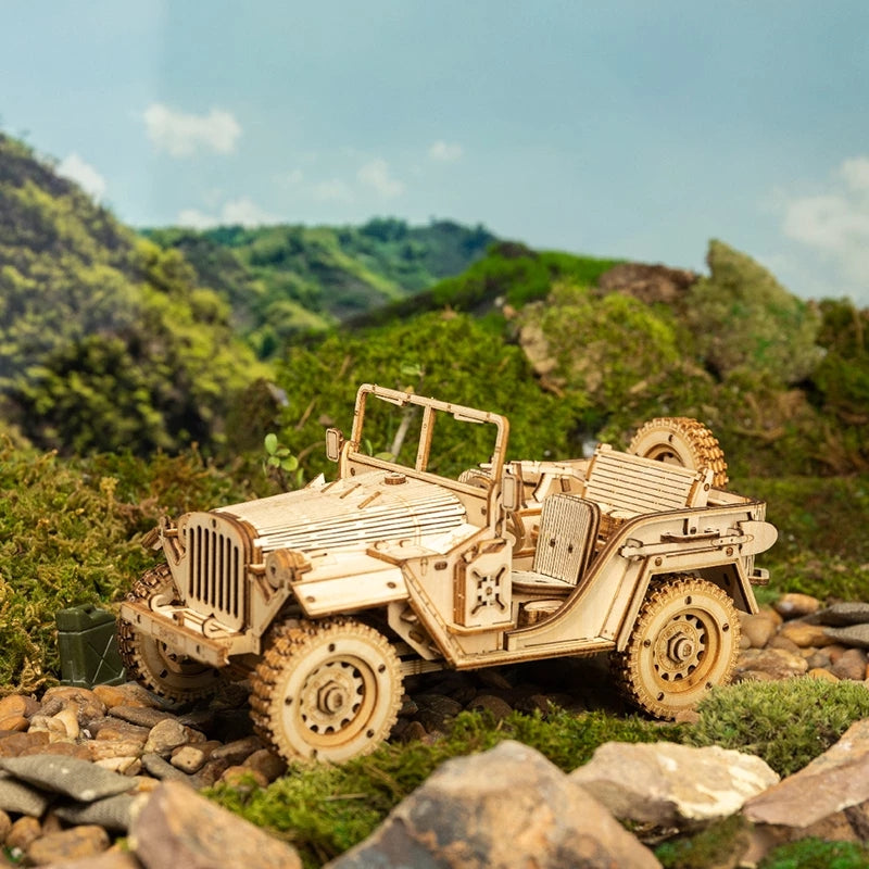 Vintage Army Jeep – 3D Wooden Model Kit