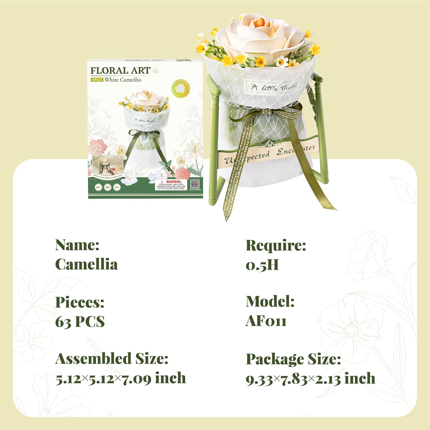 Camellia Flower – 3D Puzzle Kit