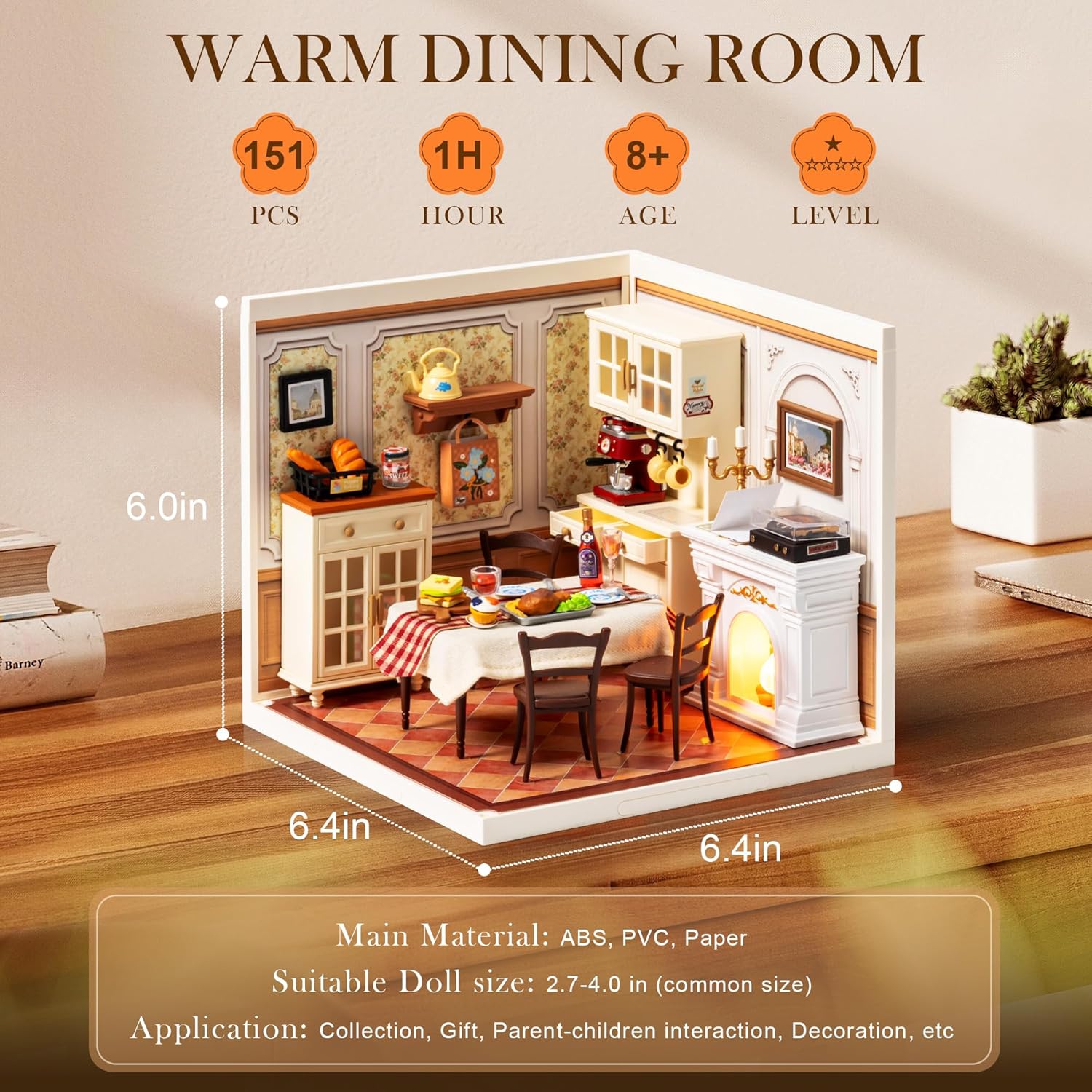 Warm Dining Room – DIY Miniature House Kit