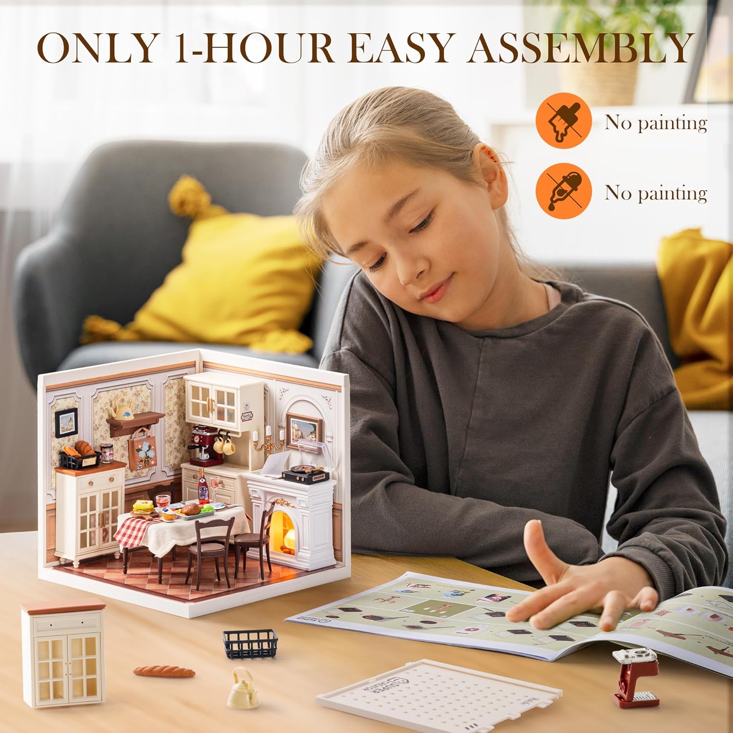 Warm Dining Room – DIY Miniature House Kit