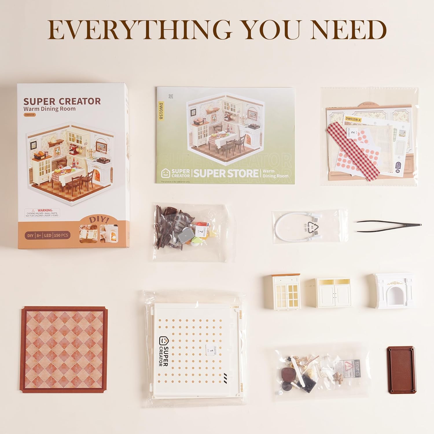 Warm Dining Room – DIY Miniature House Kit