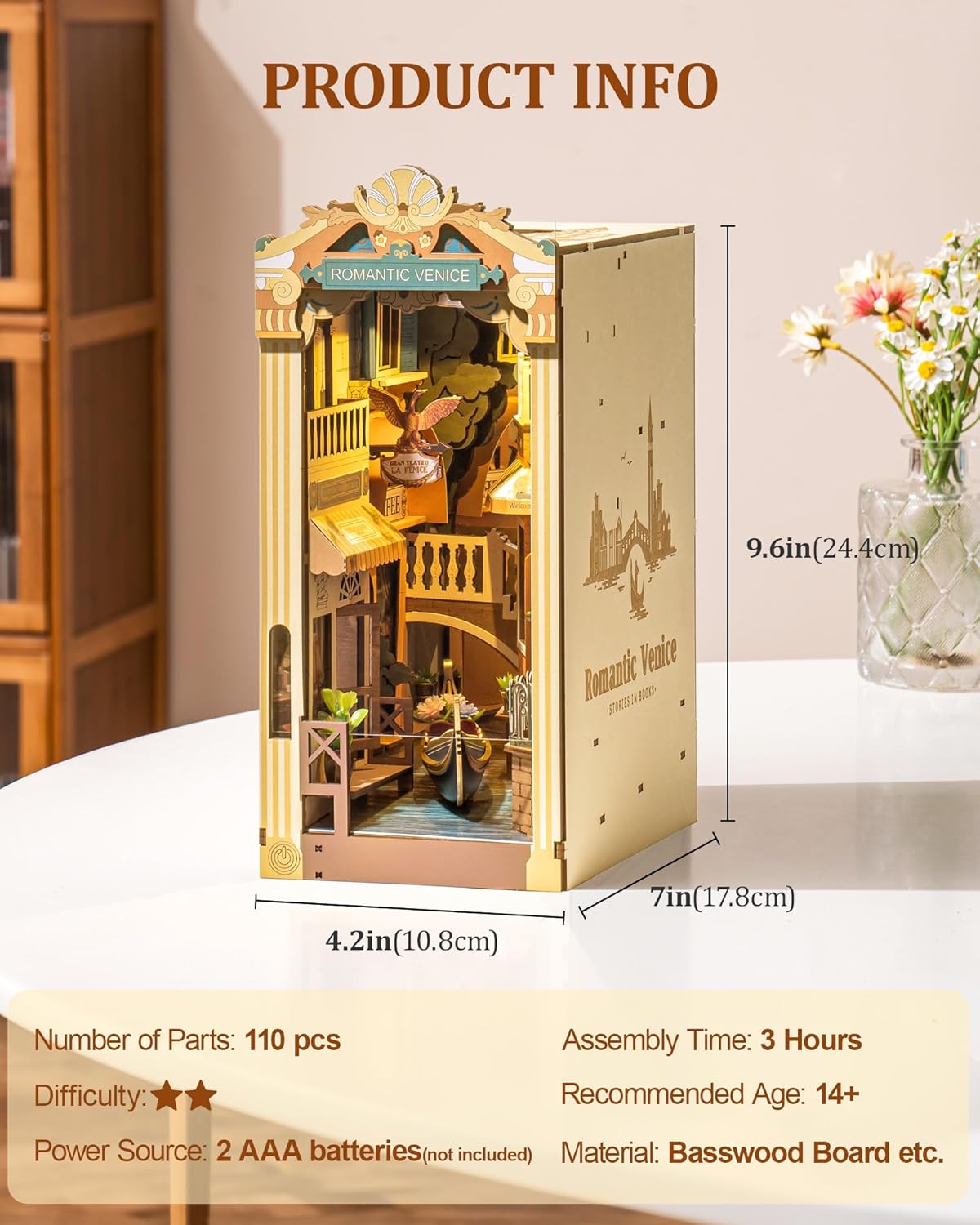 Romantic Venice Book Nook – DIY Model Kit