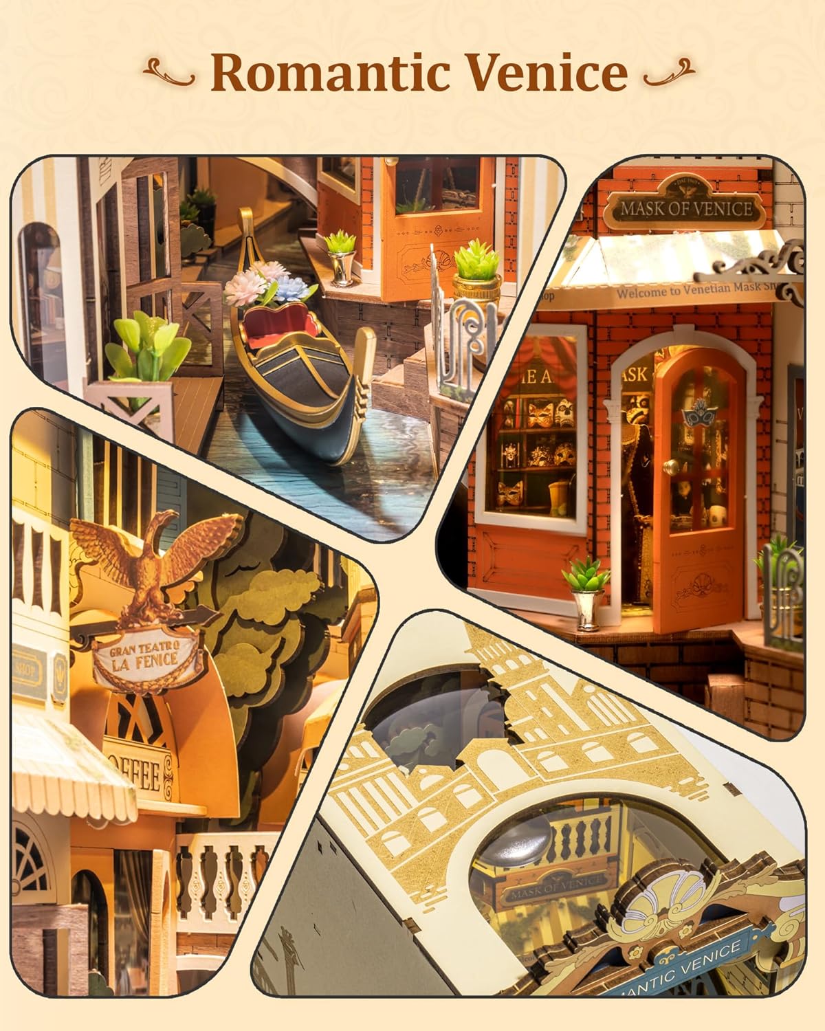 Romantic Venice Book Nook – DIY Model Kit