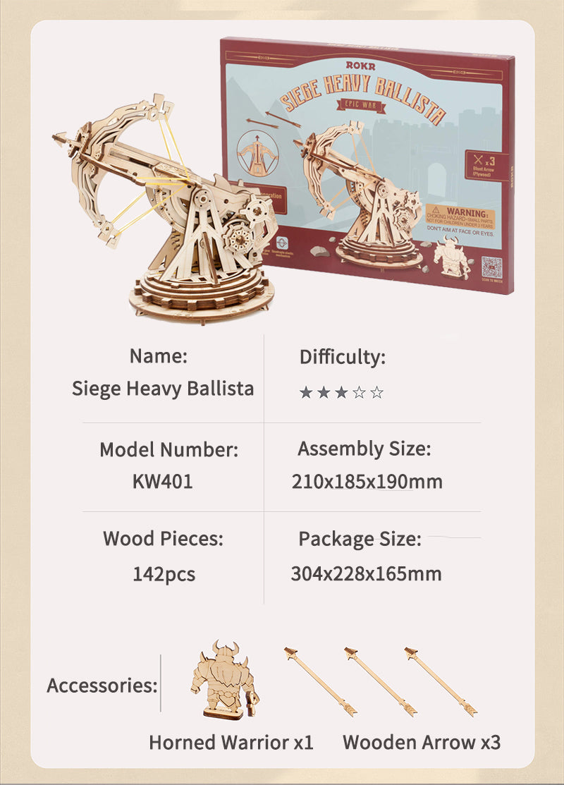 Siege Ballista – 3D Wooden Model Kit