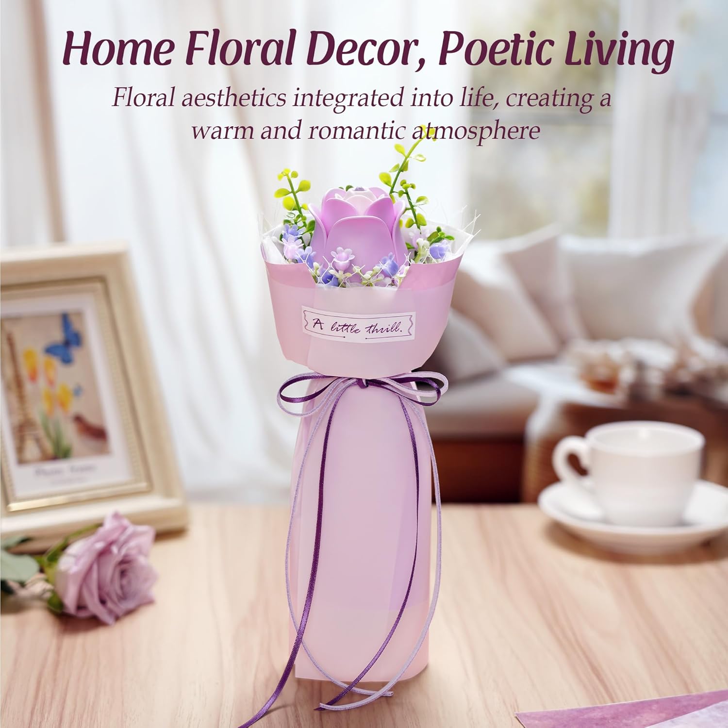 Purple Rose – Wooden Flower Model Kit