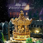 3D Wooden Carousel Music Box Model Kit