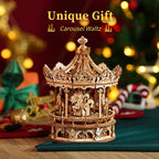 3D Wooden Carousel Music Box Model Kit