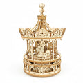 3D Wooden Carousel Music Box Model Kit