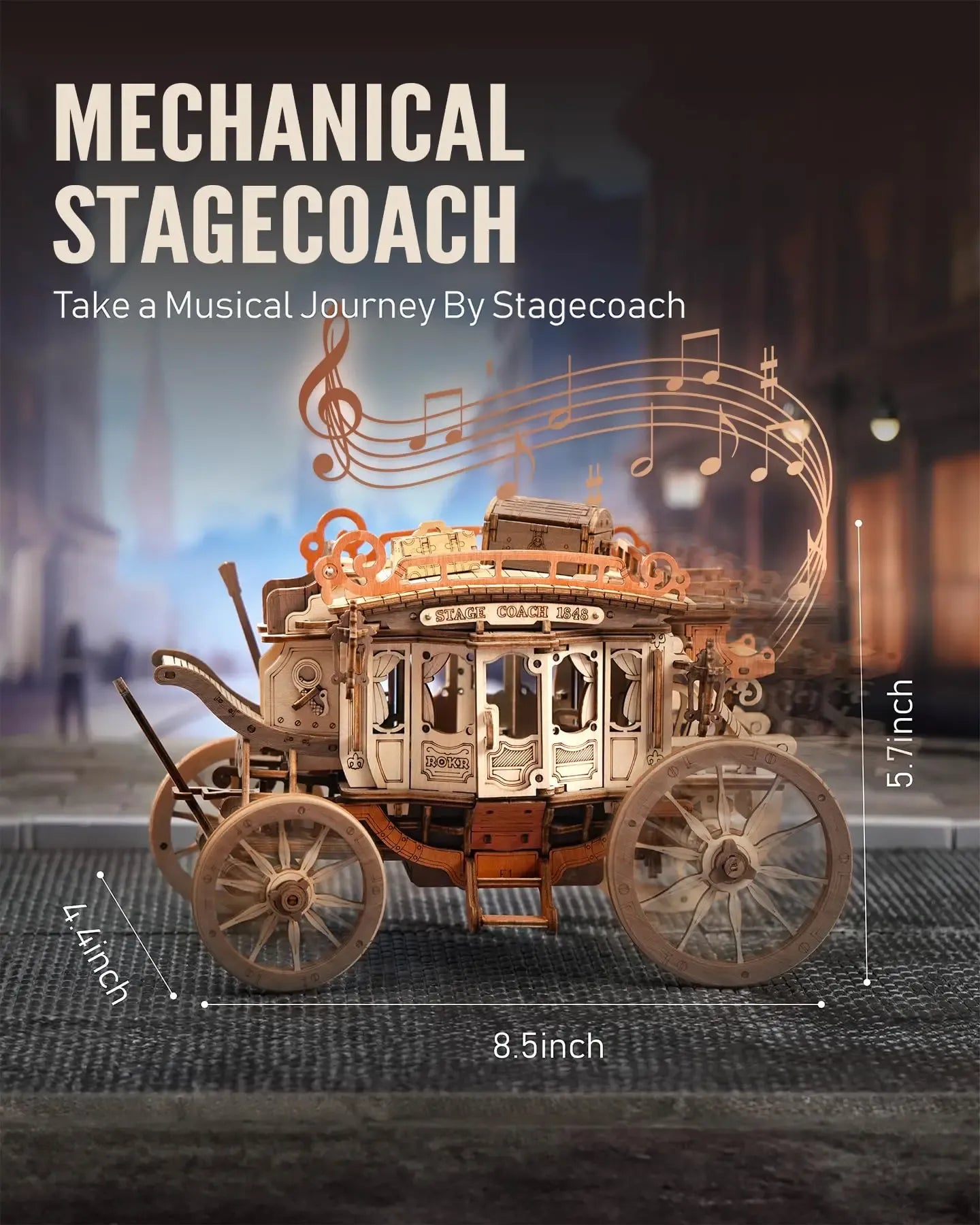 Stagecoach Music Box – Wooden Model Kit