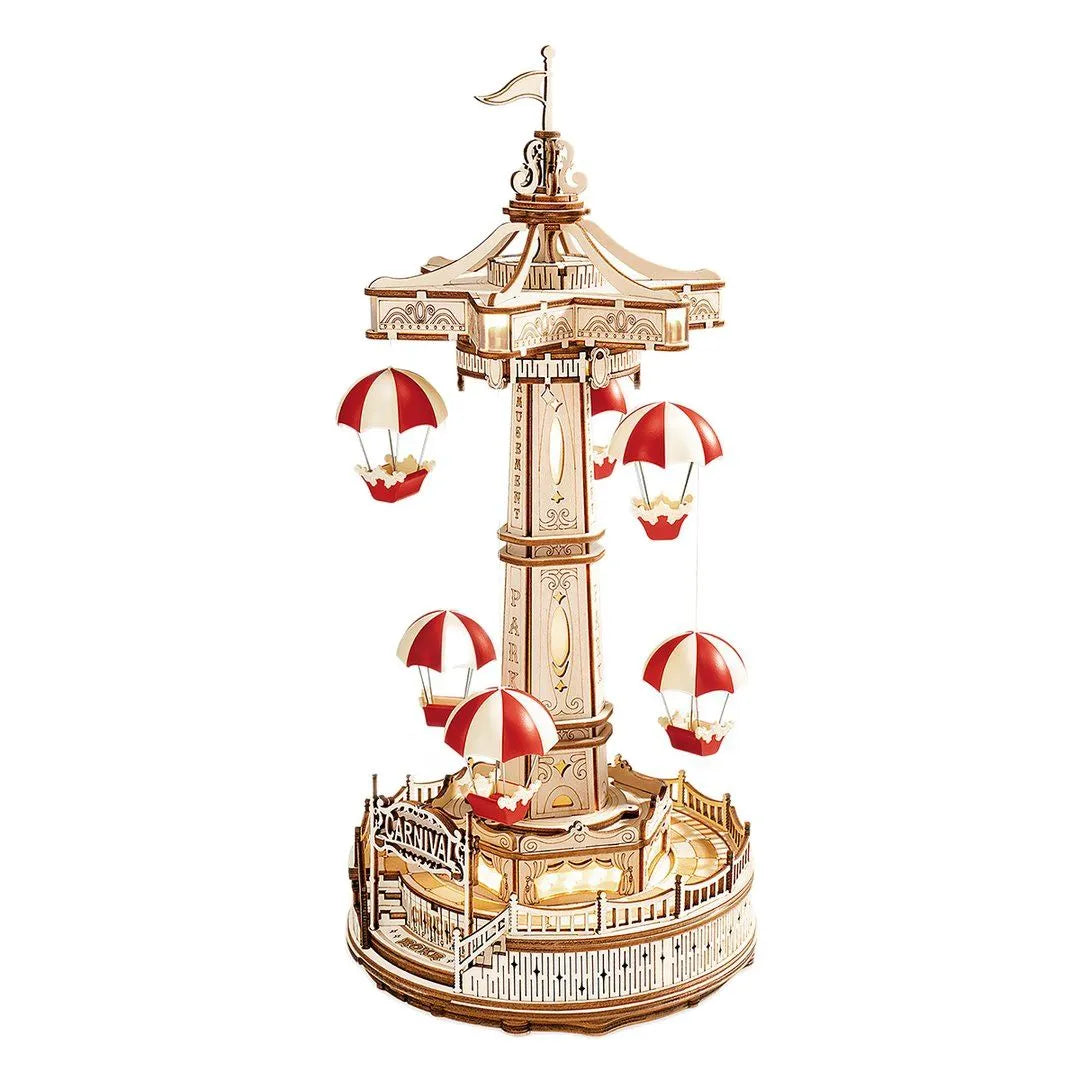 3D Wooden Parachute Tower Music Box Kit