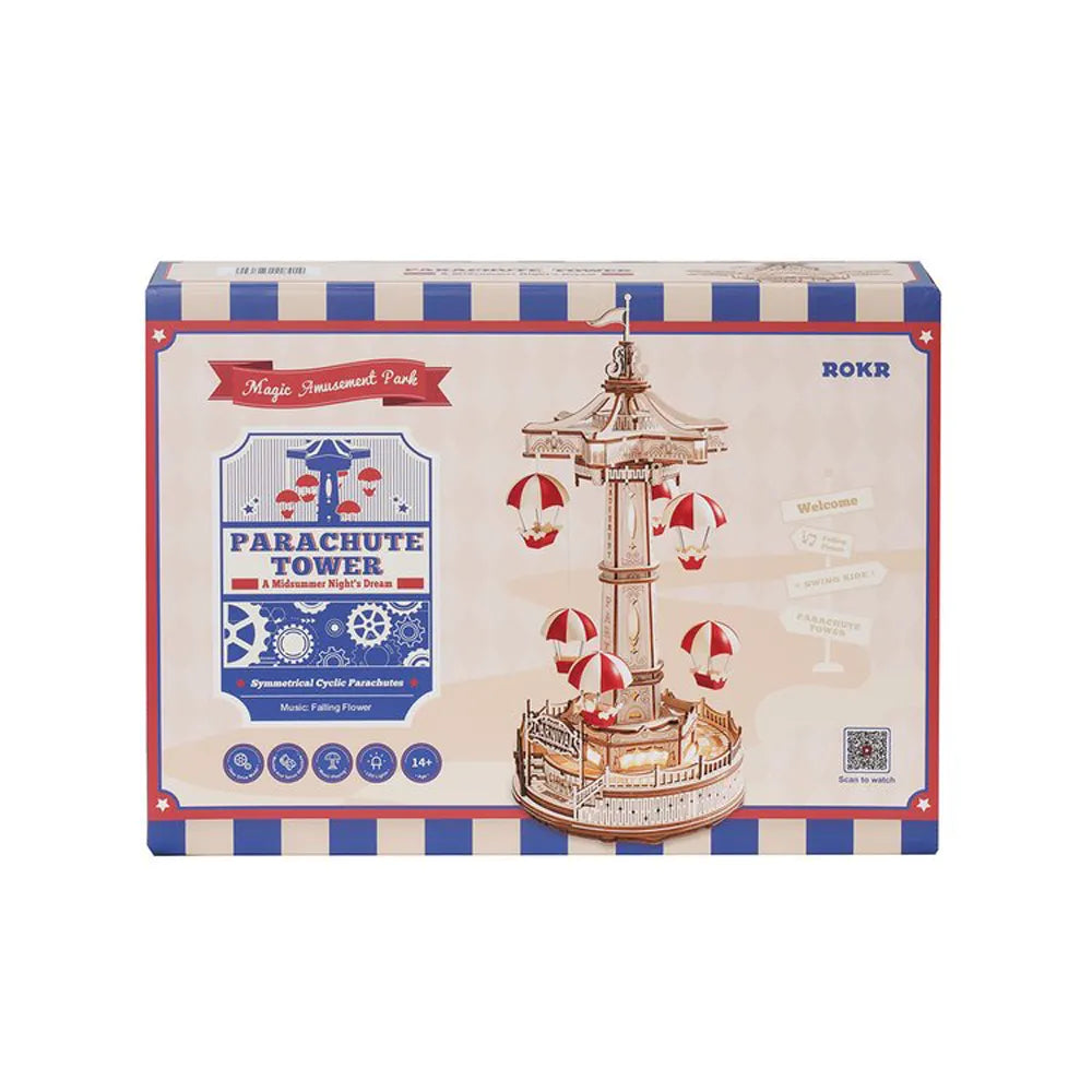 3D Wooden Parachute Tower Music Box Kit
