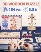 3D Wooden Parachute Tower Music Box Kit