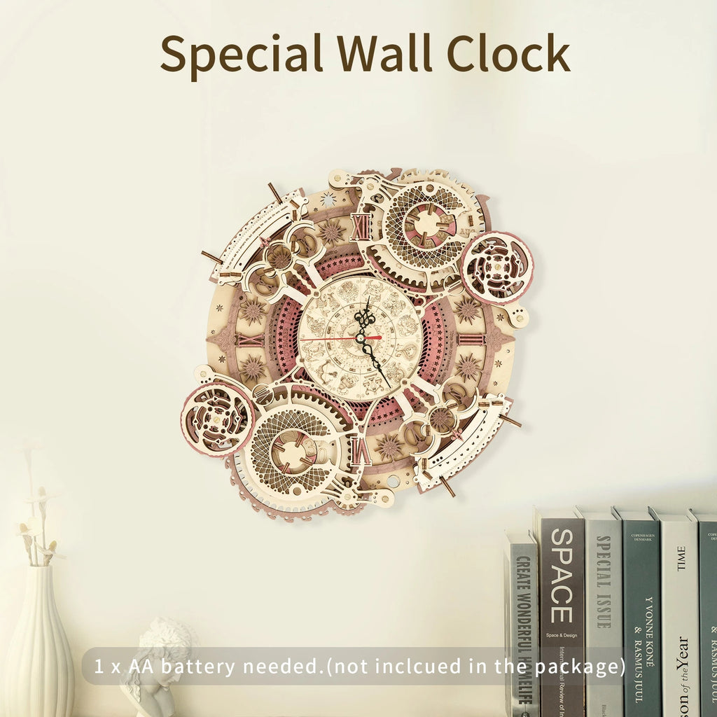Zodiac Wall Clock – 3D Wooden Model Kit