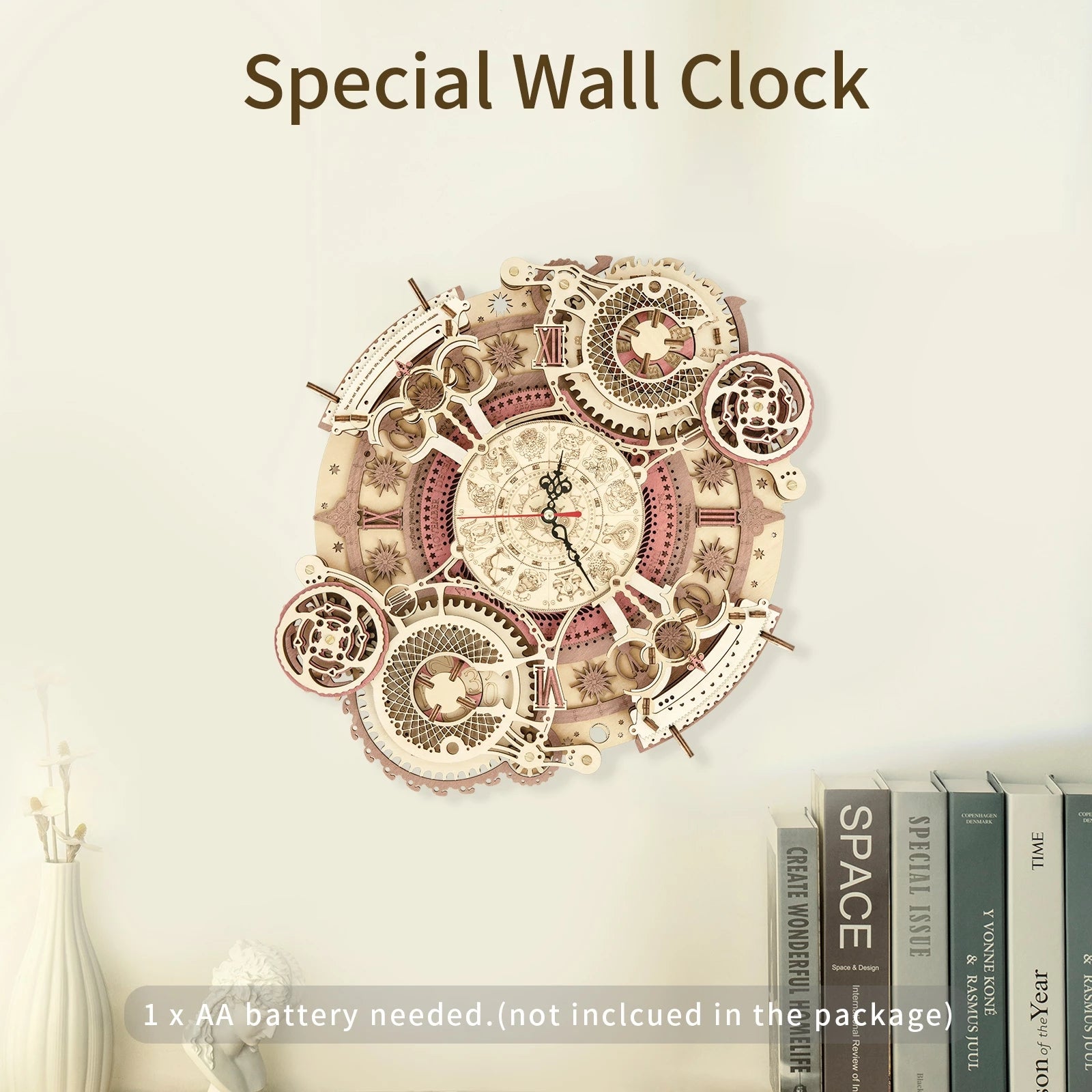 Zodiac Wall Clock – 3D Wooden Model Kit