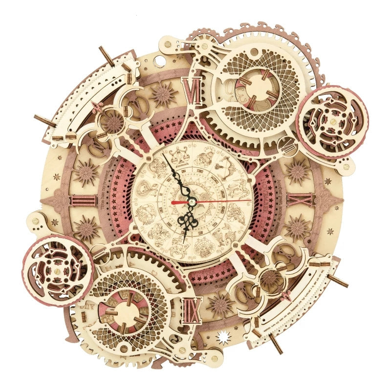 Zodiac Wall Clock – 3D Wooden Model Kit