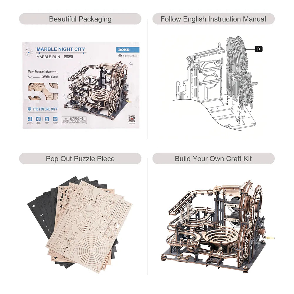 Marble Night City - DIY Mechanical Model Kit