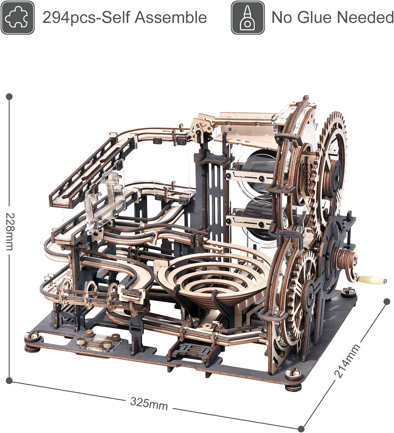 3D Wooden Marble Run City Model Kit