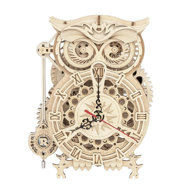 3D Wooden Owl Clock Model Kit