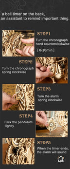 3D Wooden Owl Clock Model Kit