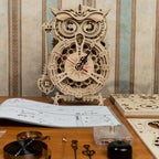 3D Wooden Owl Clock Model Kit