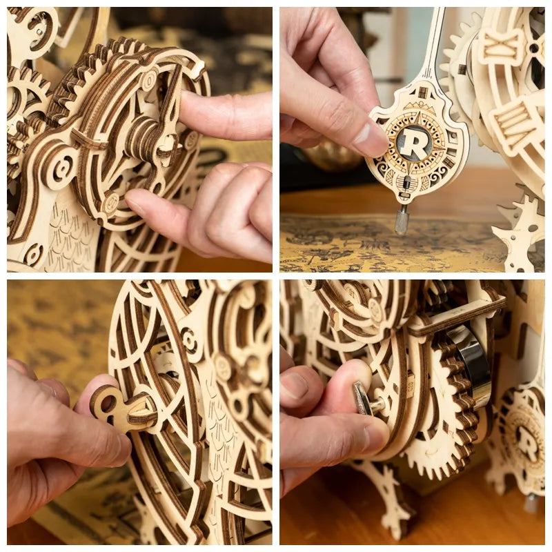 3D Wooden Owl Clock Model Kit