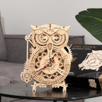 3D Wooden Owl Clock Model Kit