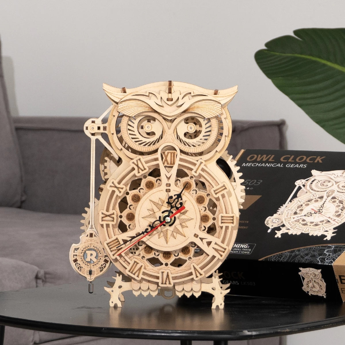 3D Wooden Owl Clock Model Kit