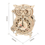 3D Wooden Owl Clock Model Kit