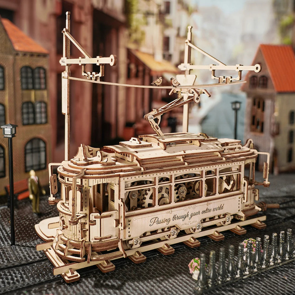 Classic City Tram – Wooden Model Kit