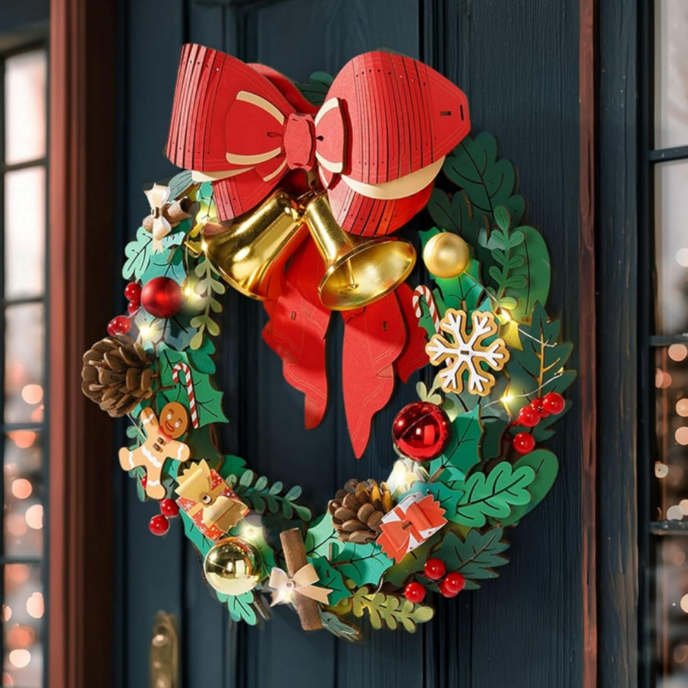 Christmas Wreath – 3D Wooden Puzzle Decoration Kit