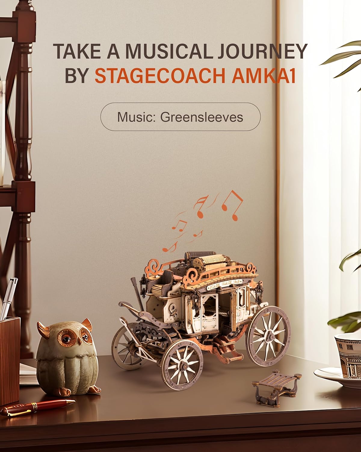 Stagecoach Music Box – Wooden Model Kit