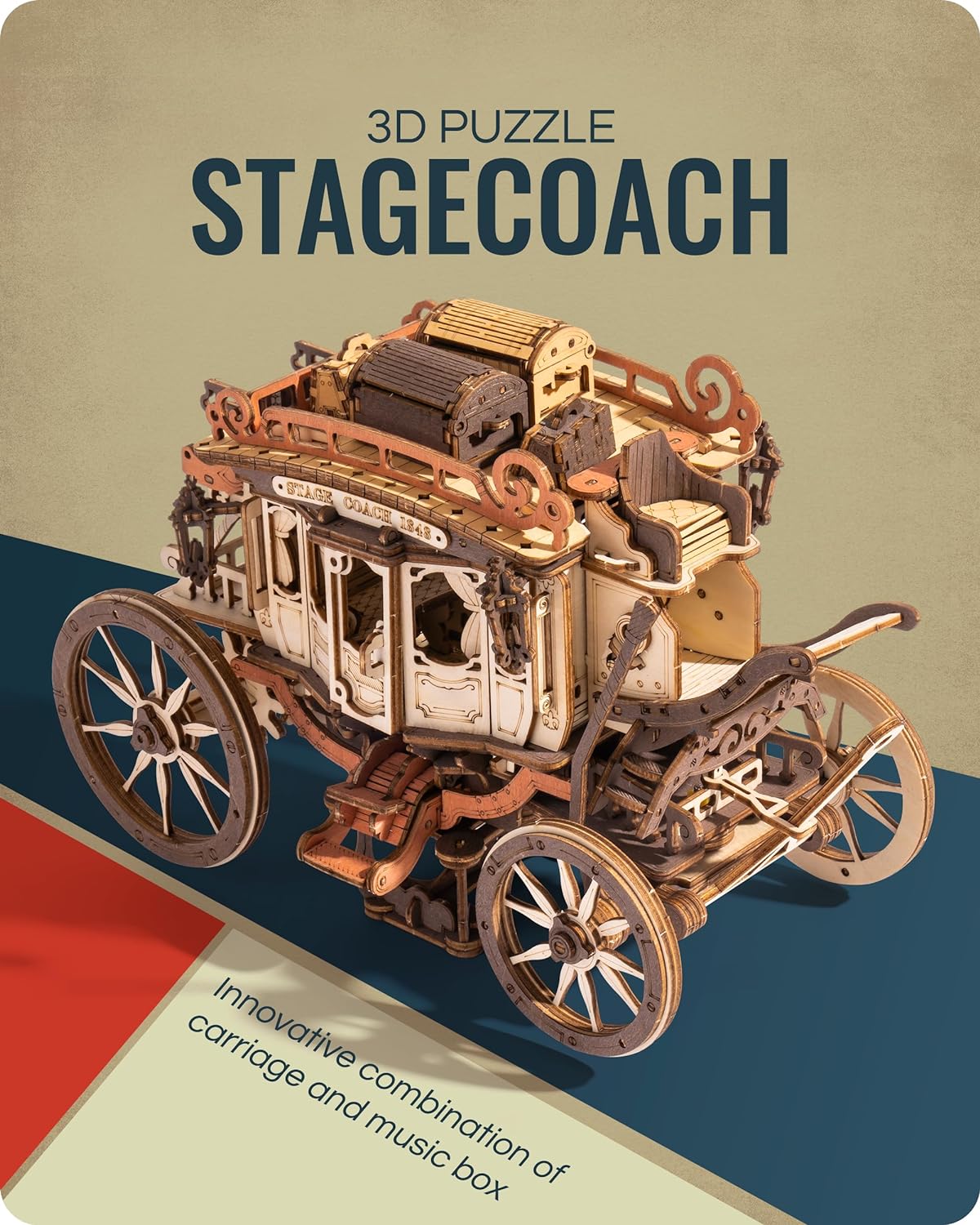 Stagecoach Music Box – Wooden Model Kit