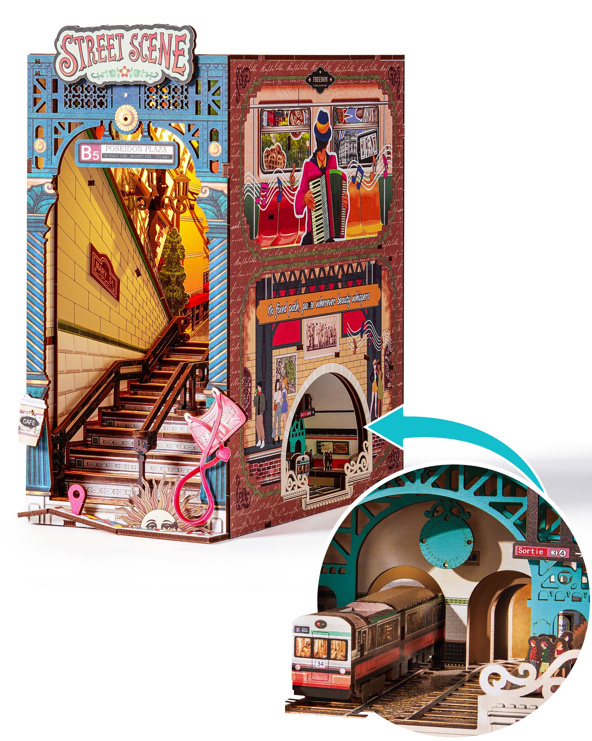 Urban Street Subway Book Nook – DIY Model Kit