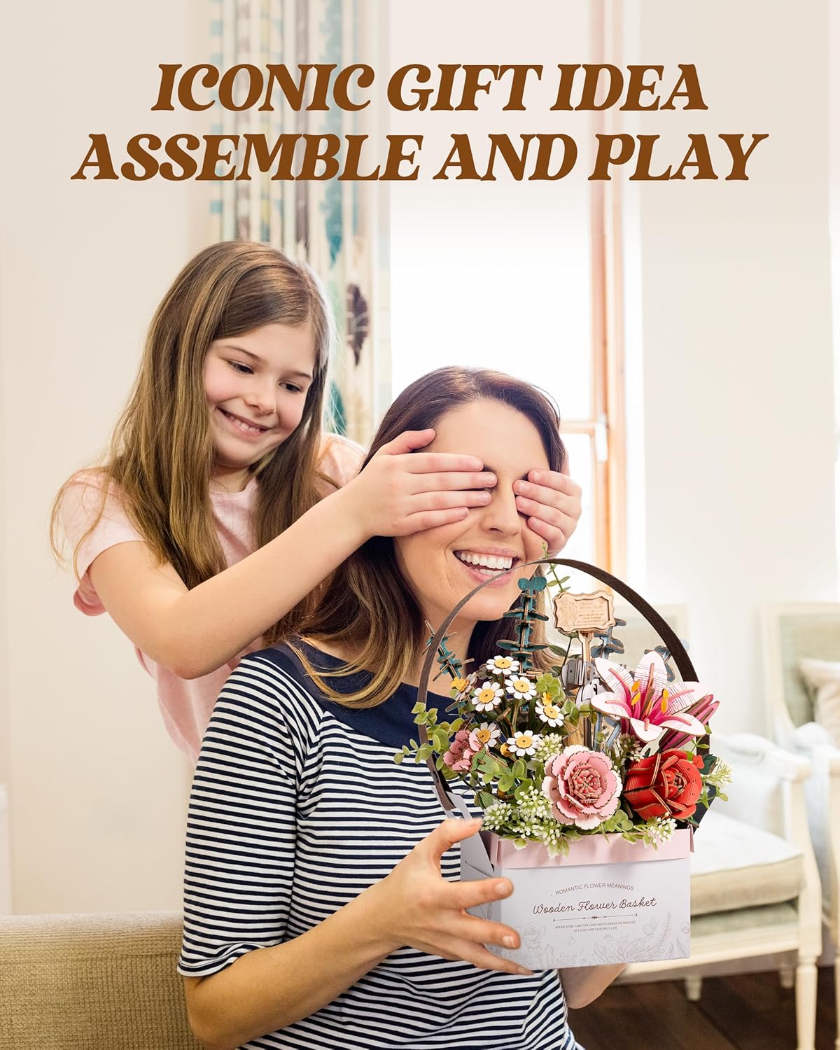 Blooming Flower Basket – DIY Wooden Model Kit