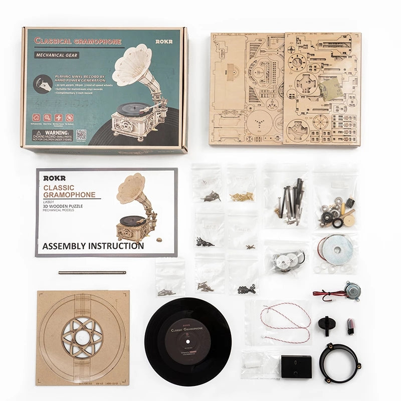 Classic Gramophone – DIY Mechanical Model Kit