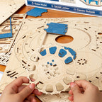 Vintage Wooden Globe Model – 3D DIY Rotating Earth Puzzle Kit
