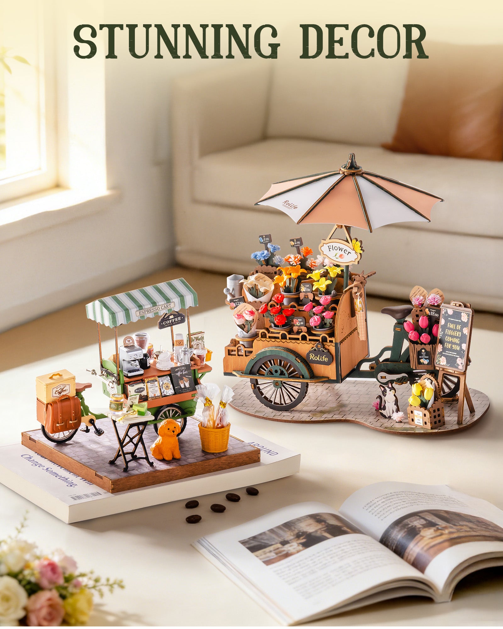 Aromatic Coffee Cart – DIY Miniature House Kit