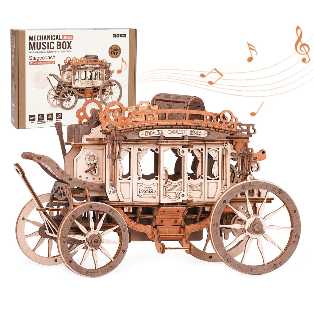 Stagecoach Music Box – Wooden Model Kit