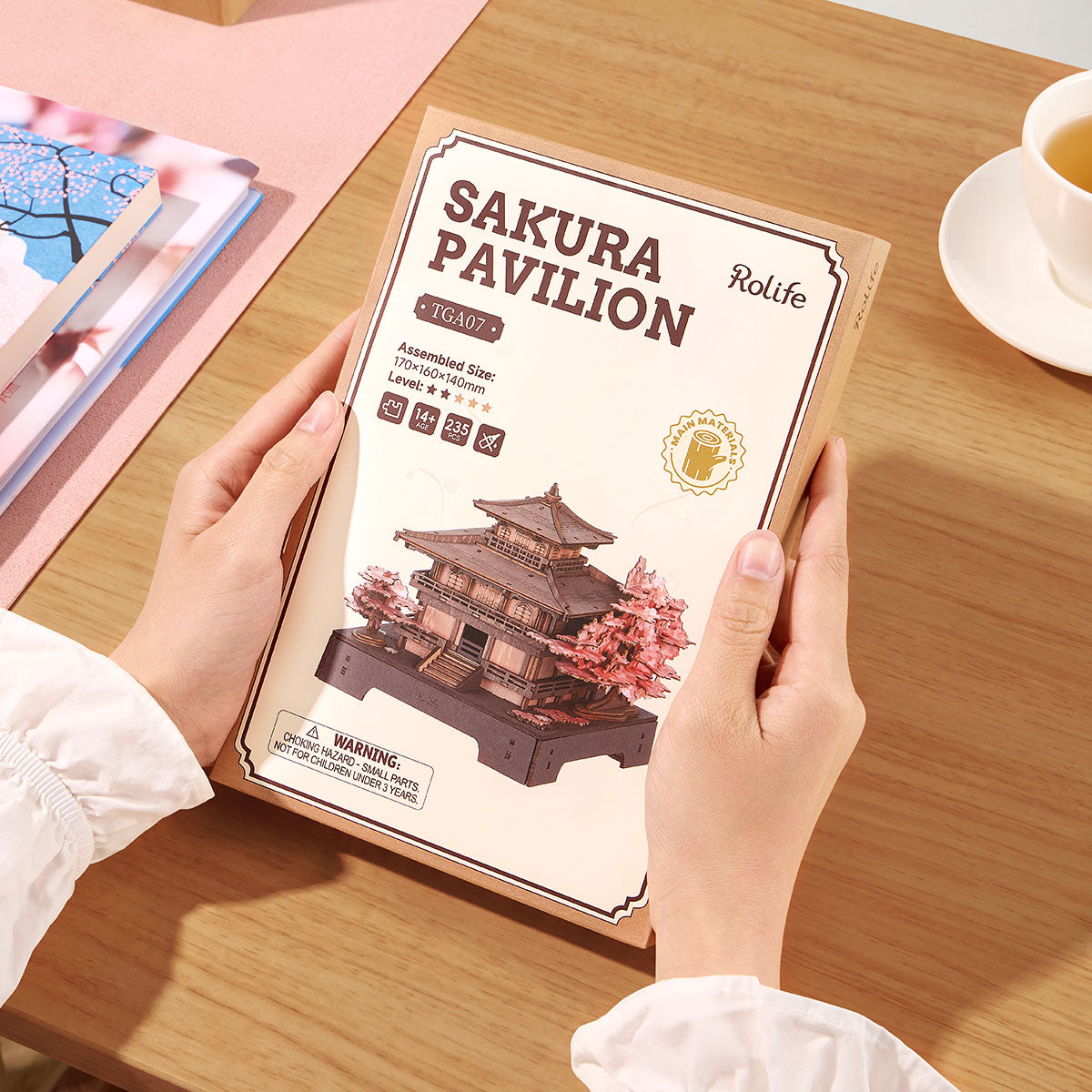 Rolife Sakura Pavilion – 3D Wooden Puzzle Kit