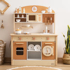 ROBUD Wooden Play Kitchen for Kids – Caramel