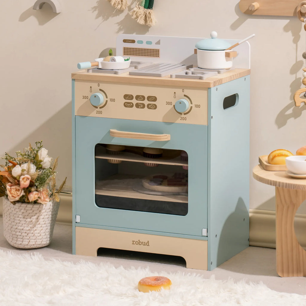 ROBUD Wooden Kids Play Kitchen Oven – Realistic