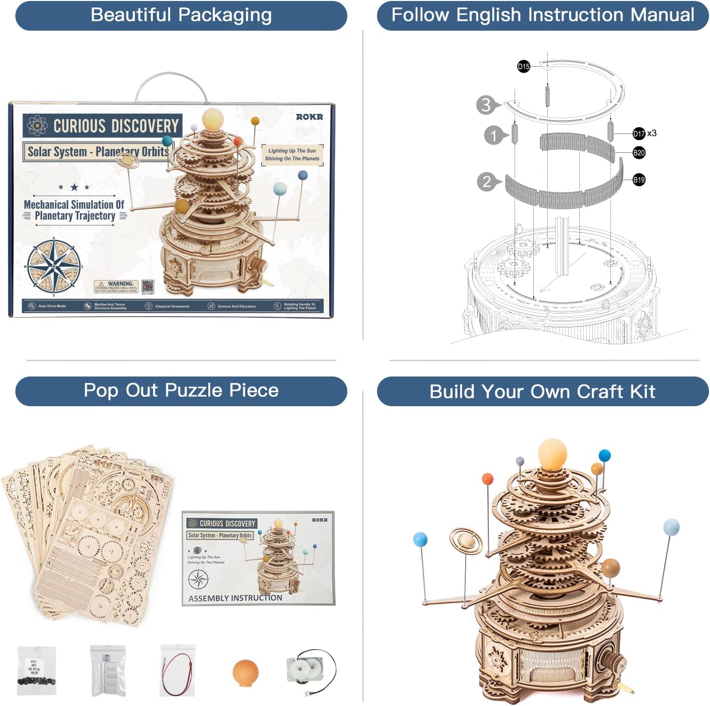Mechanical Orrery – 3D Wooden Model Kit