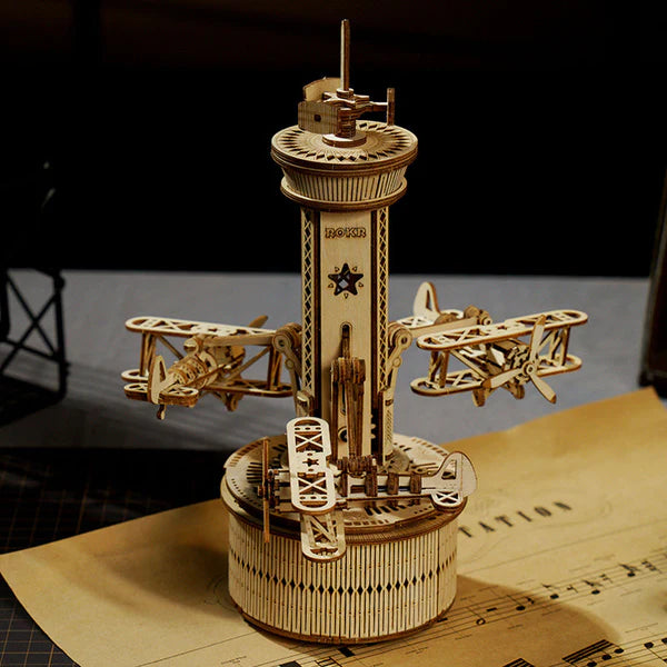 Air-Control Tower – DIY Music Box 3D Wooden Puzzle Kit