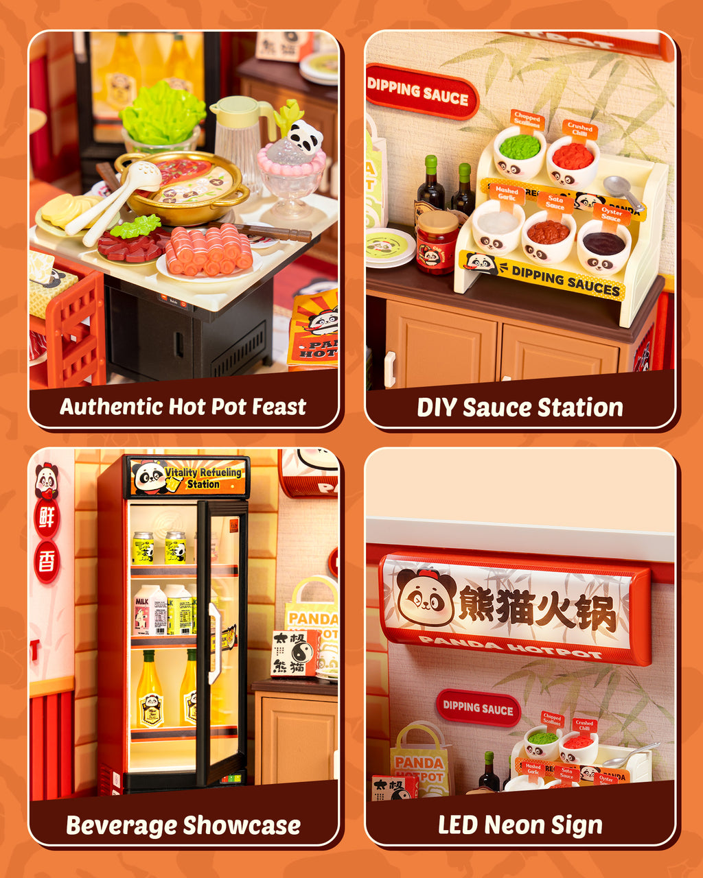 Panda Hot Pot Restaurant – DIY Miniature House Kit
