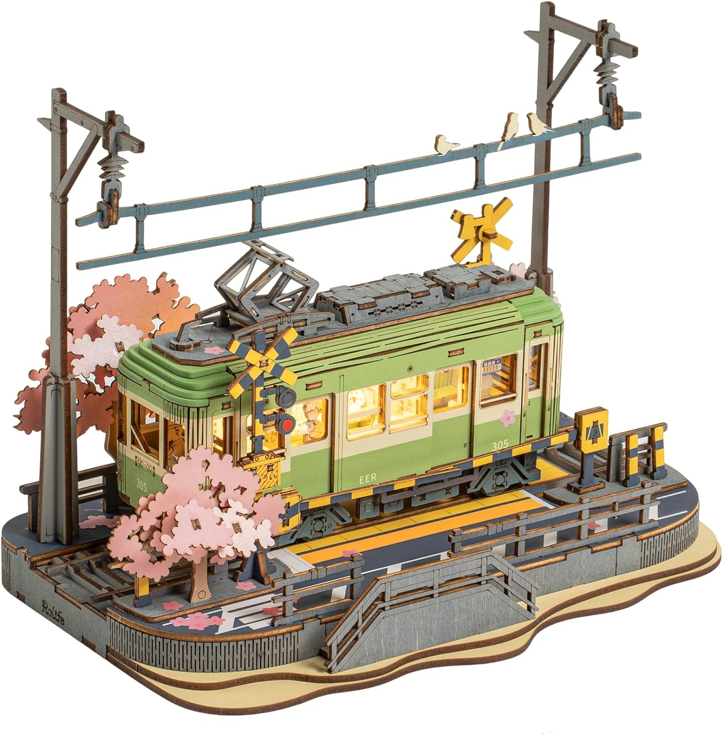 Sakura Journey Tram – Wooden Model Kit