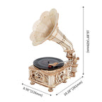 Classic Gramophone (Electric Version) – 3D Wooden Puzzle Kit