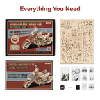 Vintage Cruiser Motorcycle – 3D Wooden Mechanical Model Kit