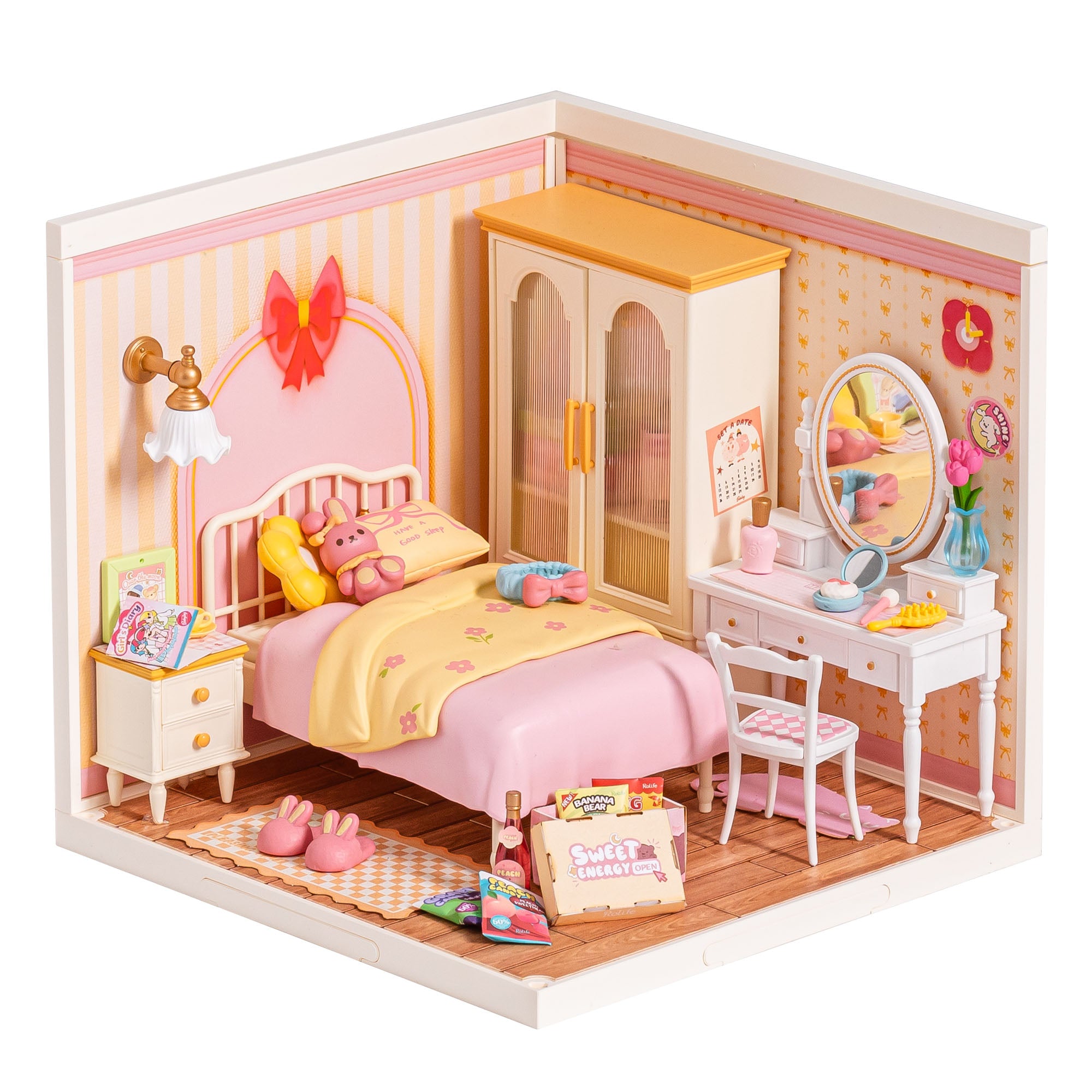 Lovely Pink Bedroom Mini House – Modular DIY Kit